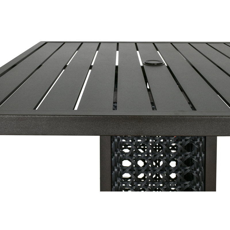 Aftinia Square Outdoor Dining Table With Umbrella Hole , 42.12'' in. W 42.12'' in. D