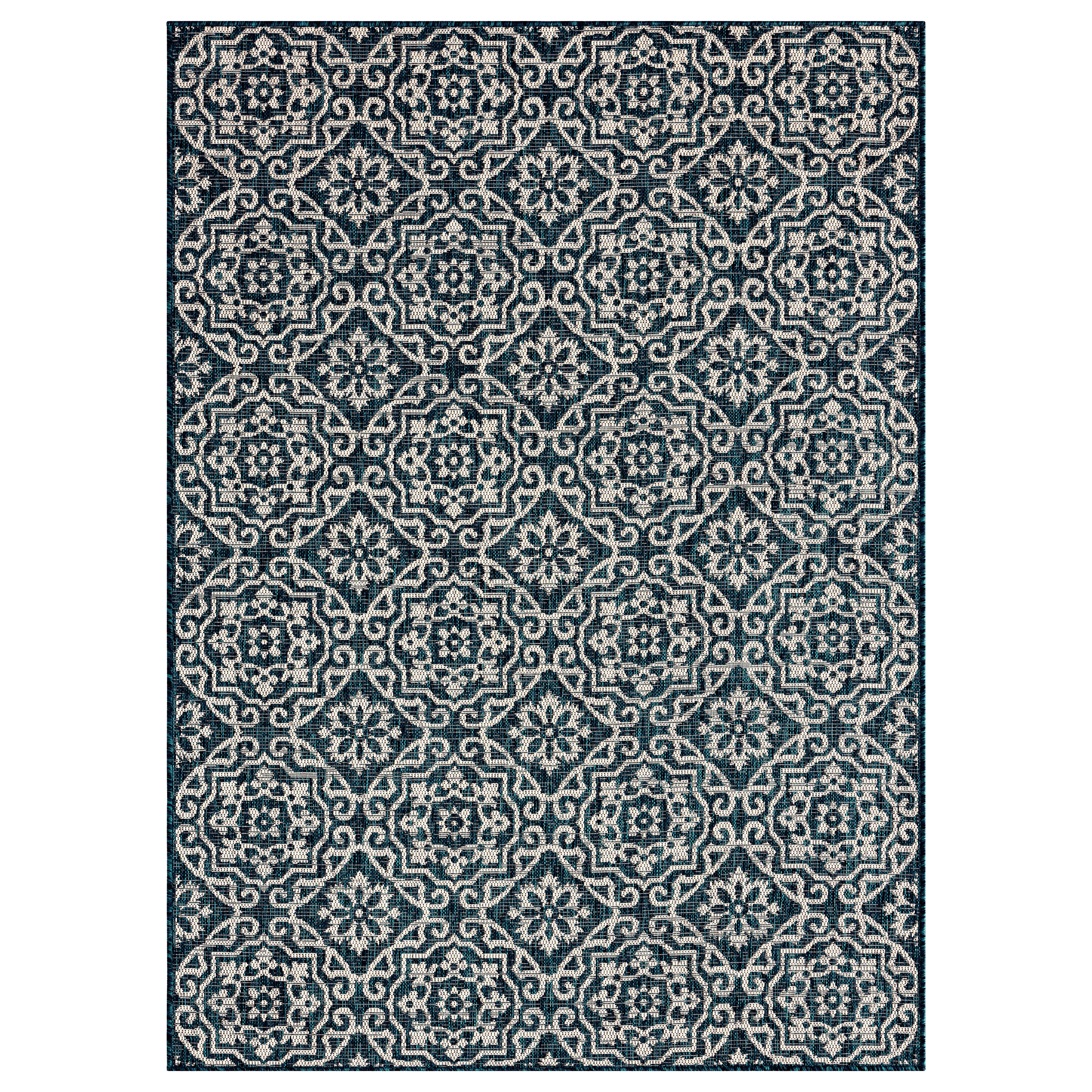 Black Navy Blue Grey Outdoor Rug for Patio/Deck/Porch, Non-Slip Large Area  Rug 5 x 8 Ft, Modern White Striped Geometric Art Indoor Outdoor Rugs