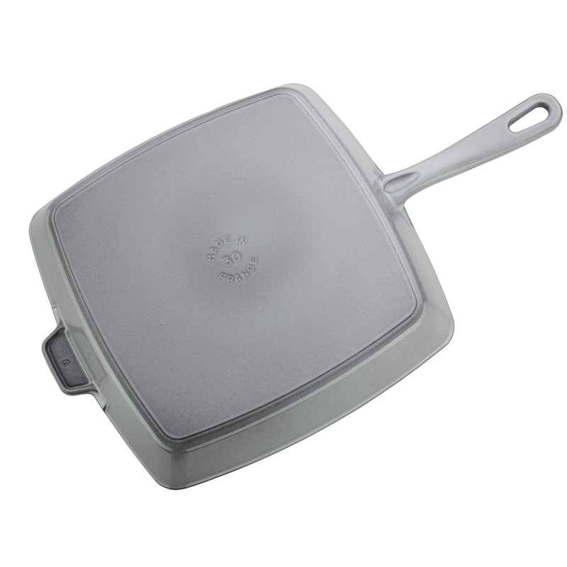 Staub Cast Iron Square Grill Pan, Graphite Gray, 12" x 12"