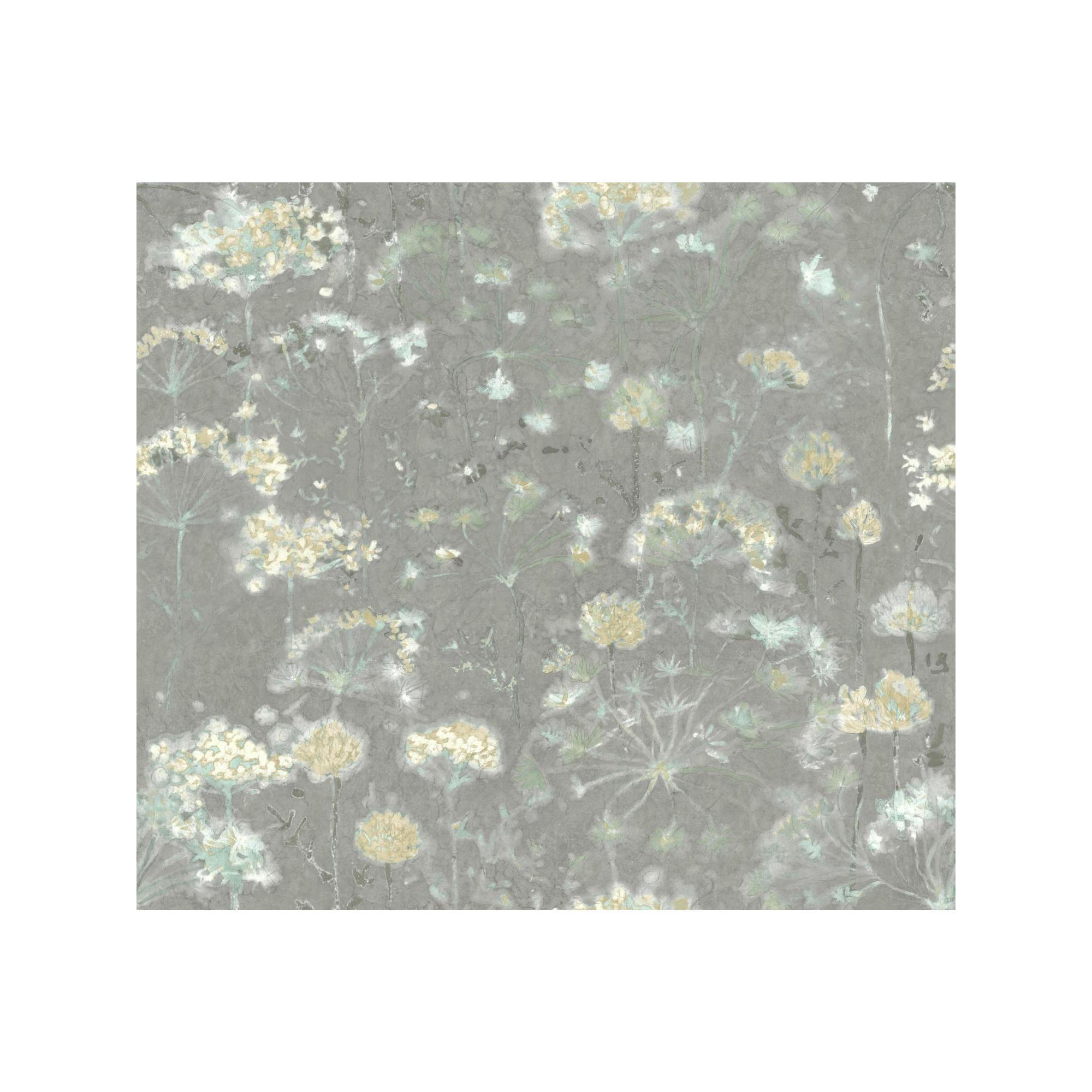 Floral Wallpaper, Gray