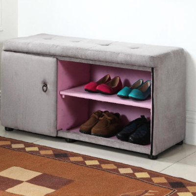 18" Silver And Gray Shoe Container , Luxury Look