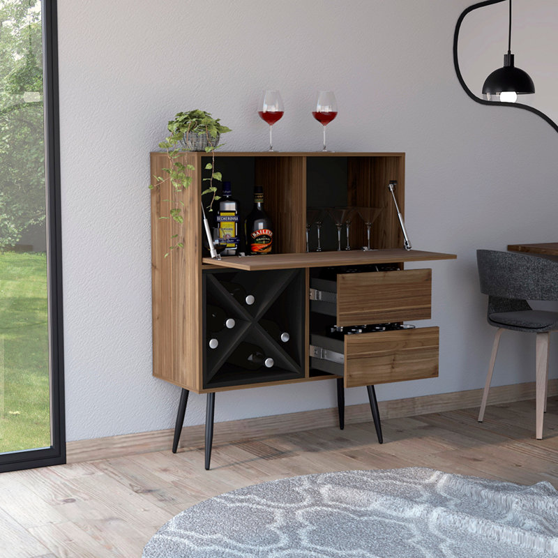 Armoire de bar 4 tiroirs Wengue
