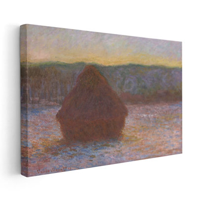 Stack of Wheat (Thaw, Sunset) - reproduction d'art sur toile