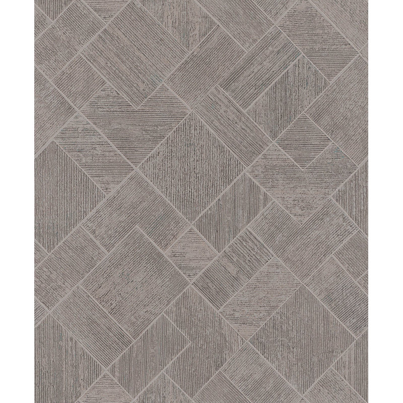 Galerie Odyssey Wood Mosaic Design Wallpaper, Grey