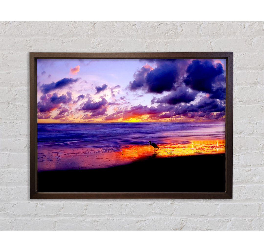 Blazing Ocean Sunset - Einzelbildrahmen Kunstdrucke auf Leinwand