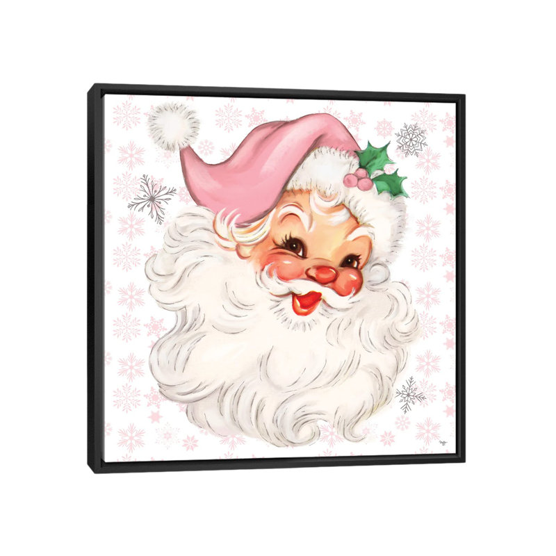 «Pink Christmas Past», reproduction d'art sur toile encadrée, H 18 po x l 18 po, Noir