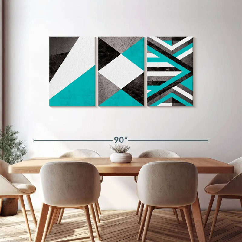 Textures Geometric Abstract XII Multi Piece Canvas Print, 36" H x 74" W x 1.25" D