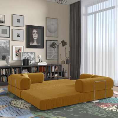 Canapé-lit convertible moderne pliable (avec 2 coussins décoratifs) Jairden