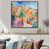 Toile avec cadre flottant brun