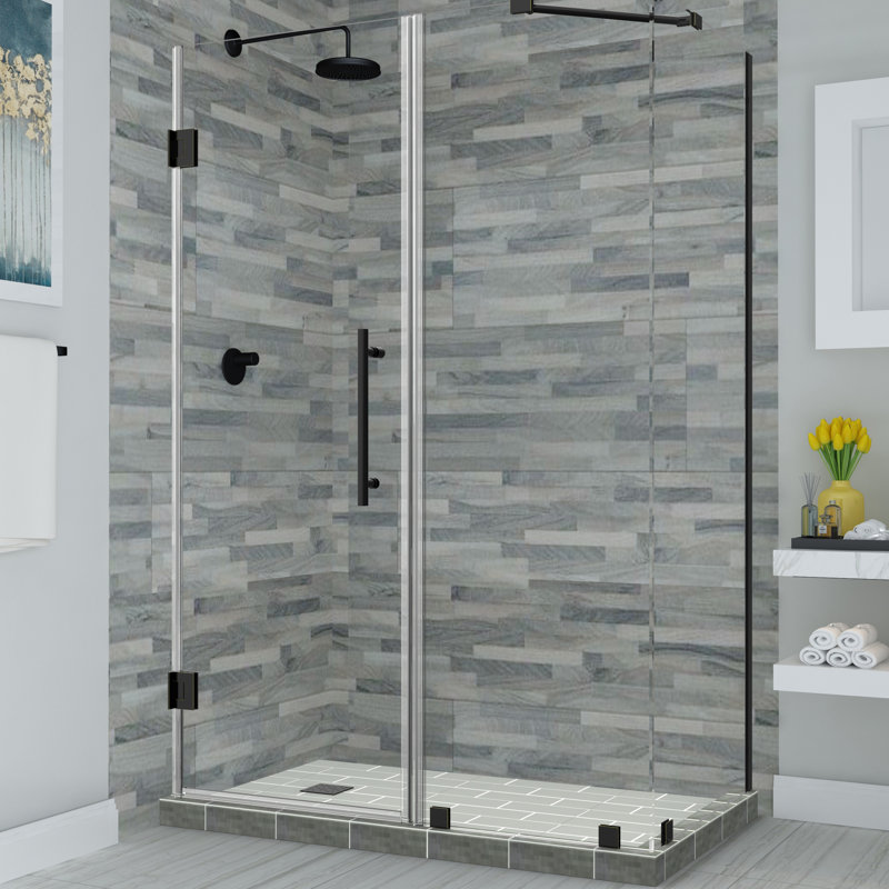 Bromley 72" Frameless Clear Glass Hinged Shower Enclosure