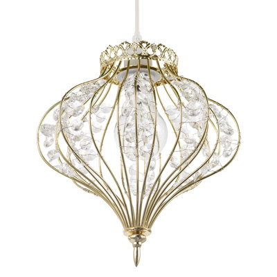 29 cm H Round Pendant Shade ( No Direct Attachment Method ) in Gold