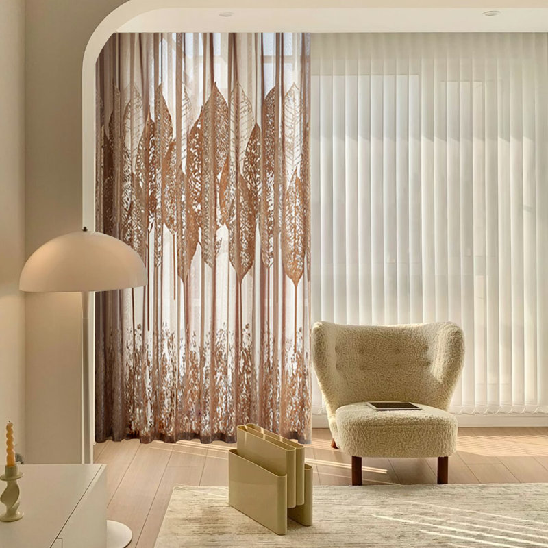 Rideau semi-transparent, dessus à œillets, 1 panneau, L 78,7 po x L 106,3 po