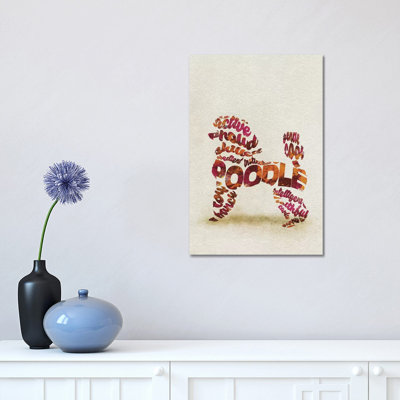 Poodle 1 Piece Wrapped Canvas Wall Art