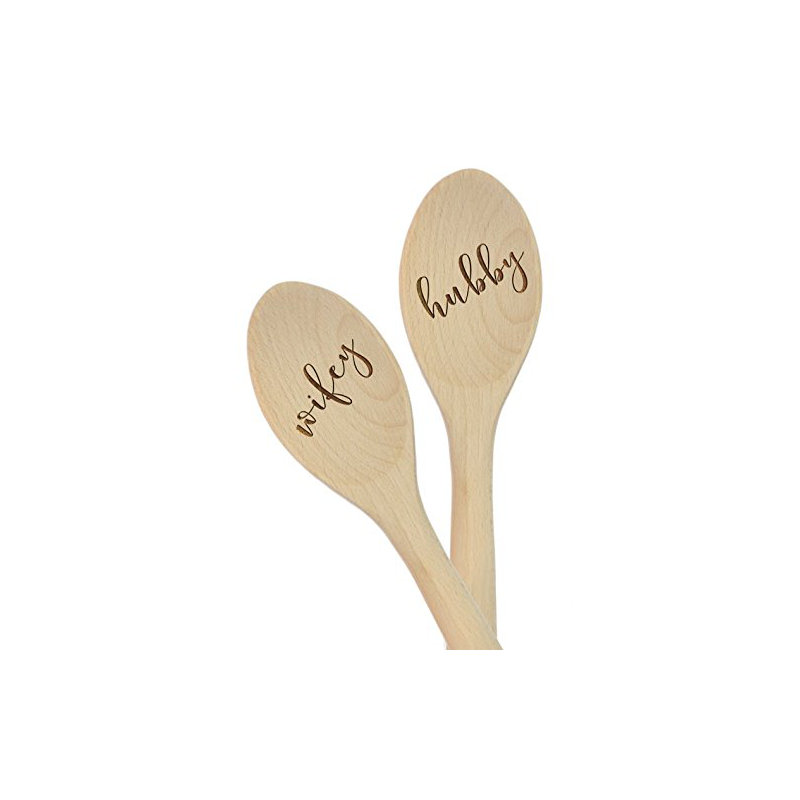 Ensemble de cuillères à cuisson 2 pièces "hubby wifey"