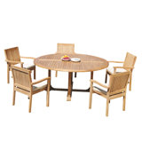 Leveb Outdoor 9 - Piece Teak Dining Set