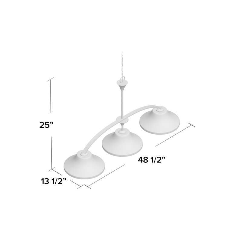 Luminaire suspendu cloche pour îlot de cuisine à 3 lumières Bertelli, Bronze acajou