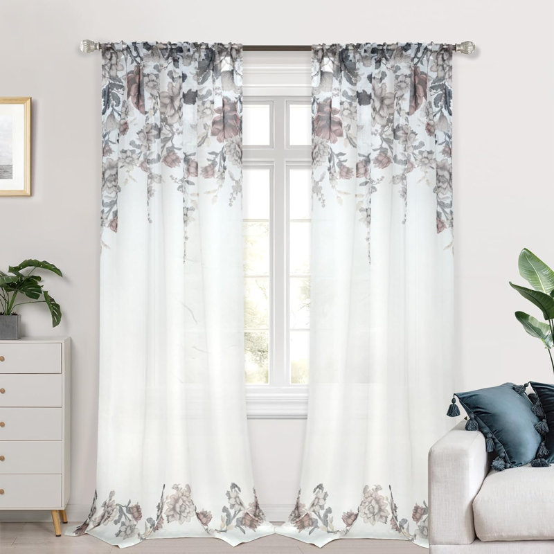 Paire de rideaux transparents Rezki, L 52 po x L 96 po