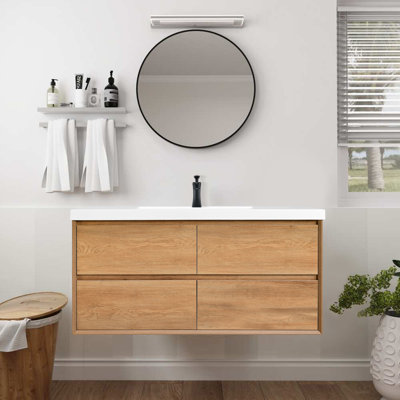 Meuble-lavabo mural 48 po avec lavabo blanc