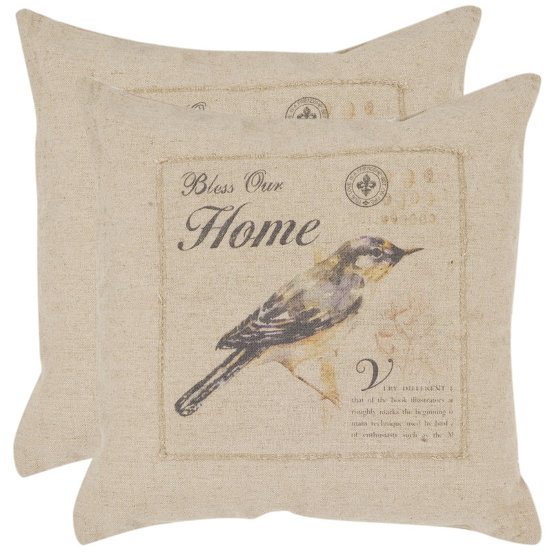 Embroidered Cotton Throw Pillow