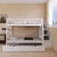 Lit simple au-dessus de simple avec escalier de rangement en bois-1374367787