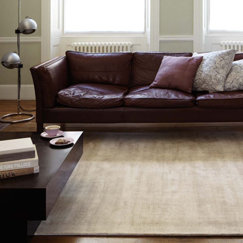 White Handmade , Luxurious , Modern , Plain Easy To Clean Viscose Rug For Living Room, Bedroom, Rectangle 240 x 340cm