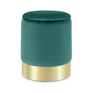 Gigi 31cm Wide Round Solid Colour Pouffe Ottoman