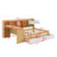 Lit de jour en L en bois avec armoires de rangement et tiroirs de rangement, lit multifonctionnel avec bureau d'étude-43212850-43212847