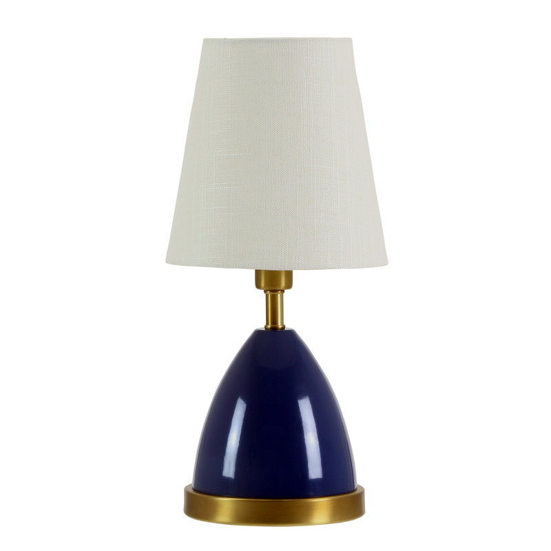 Geo Table Lamp, White/Weathered Brass