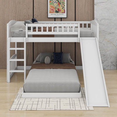Twin Over Twin Bunk Bed With Slide And Ladder