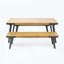 Ensemble 3 pièces de table de salle à manger et banc en bois d'acacia et métal