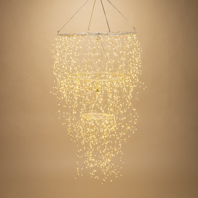 Illuminated 21.65 in D Electric 3 Tier Chandelier with 1950 Warm White