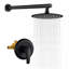 Ensemble de robinetterie de douche à poignée unique avec pommeau de douche effet pluie de 20 cm-135322869