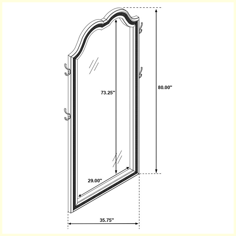 Silver Oak Full Length Floor Mirror | Modern Freestanding Rectangular Mirror for Living Room, Bedroom, Entryway