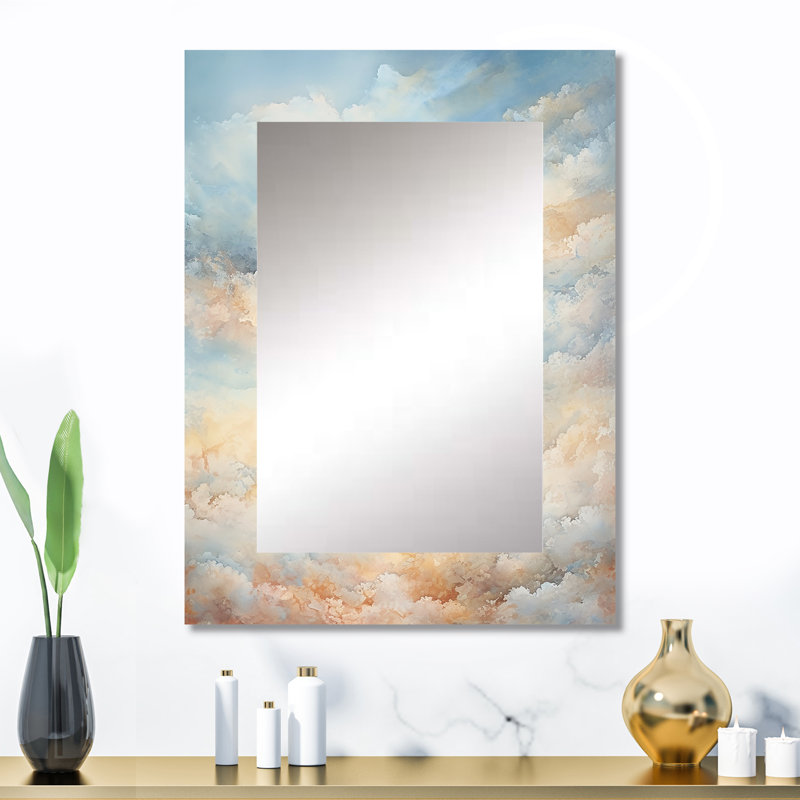 Heavenly Horizons - miroir mural décoratif Sky, miroir traditionnel, impression d'art en métal, 32 po x 24 po