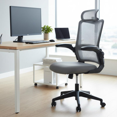 Ergonomic Mesh Office Desk Chair With Adjustable Headrest And Arms