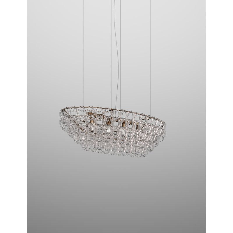 Giogali Suspension Ov1 Crystal Smoky Matt Bronze 1 E26 Ul, Matte Bronze, Crystal Transparent