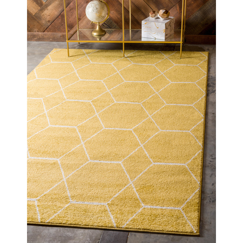 Tapis géométrique Debrodie, Yellow, Rectangle 2 pi x 3 pi 1 po