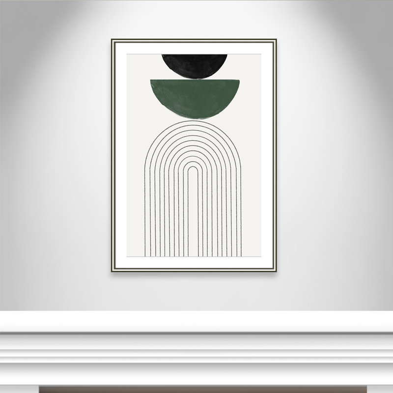 Reproduction de géométrie arquée par Miuus Studio, 30.75'' W x 42.75'' H, Matted Print, Silver Classic