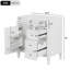 Meuble-lavabo de salle de bain de 30 po sans lavabo supérieur Waguespack, 3 tiroirs, organisateur de porte d'armoire, tablette réglable, tiroir basculant, rangement divers, design moderne, assemblage en bois massif blanc à pieds romains exquis-121074280