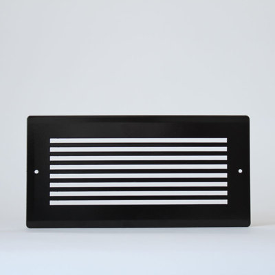 Grille d'aération murale à motif linéaire en acier noir, 4 x 10 po