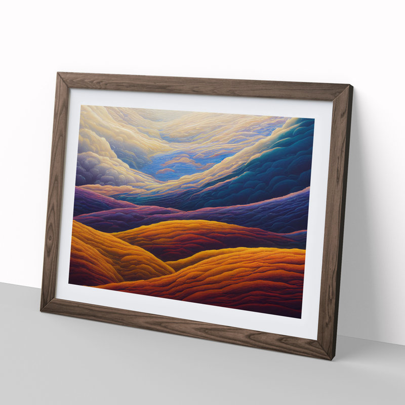 Stimulating Mountains - Framed Print, 25cm H x 34cm W x 2cm D, Walnut Framed