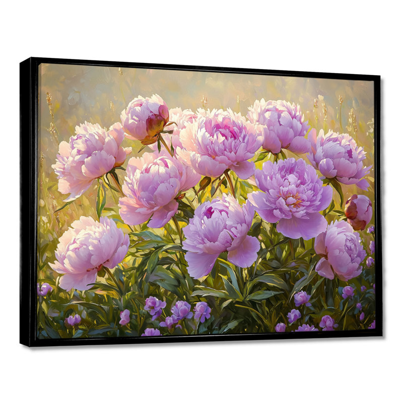 Pivoines lavande Irayda dans la prairie au coucher du soleil II - pivoines, art mural pour le salon, Noir, noir, noir, noir