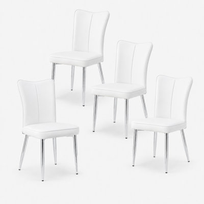 Faux Leather Upholstered Metal Dining Chair