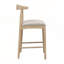 Ensemble de 2 tabourets de comptoir élégants en tissu de galets avec siège rembourré confortable et structure en bois d'hévéa robuste-173520892-173520893