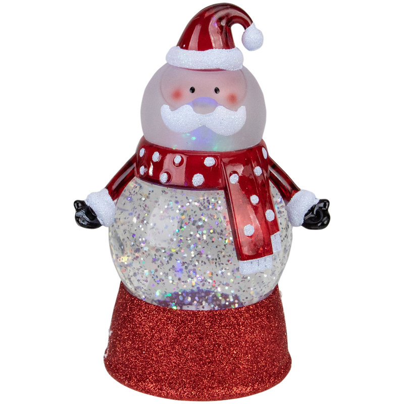 5.75" LED Lighted Santa Claus Christmas Glitter Snow Globe