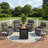 4 - Person Patio Furniture Chair Set With Fire Pit Table, 4 Swivel Glider Chairs With 6-Inch Cushions & Side Table-1288306525-1288306530
