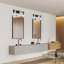 Applique murale pour salle de bain 3 lumières noire mate 24 po Moshe