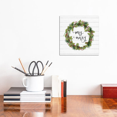 Cozy Christmas Wreath I by Hartworks - Wrapped Canvas Print
