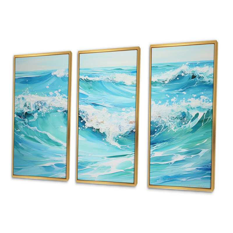 Ensemble de salon Ocean Charm, Cadre flottant doré, H 32 po x l 48 po x P 1 po