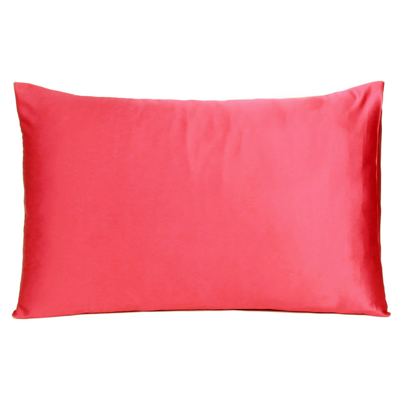 Taie d'oreiller en satin , Standard, Rouge coquelicot